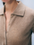 Taupe Heather Cashmere Pointelle Shirt