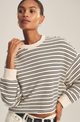 Isabelle Long Sleeve Crew Neck Natural Navy