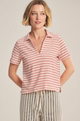 Perrin Short Sleeve Collared Top Natural Red