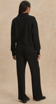Lucine Button Front Sweatshirt Black
