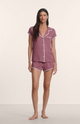 Frida Shortie PJ Set Fig Ivory
