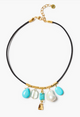 NGZ-15592LQ Charm Cord Necklace Turquoise