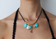 NGZ-15592LQ Charm Cord Necklace Turquoise