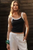 Belle Spaghetti Strap Tank Top Navy White