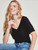 Everly Slub V-Neck Tee Black