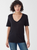 Everly Slub V-Neck Tee Black