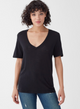 Everly Slub V-Neck Tee Black