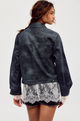 Blair Vegan Suede Sierra Jacket Navy Wave