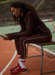 Freesoft Piped Legging 28" Brown Stone