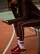 Freesoft Piped Legging 28" Brown Stone