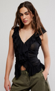 Blythe Vest Blouse Solid Black