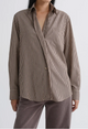 Aris Shirt Trace Stripe Chocolate