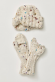 Speckled Hat/Glove Set Ivory