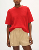 Cashmere Waffle Mesh Tee French Red