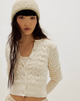 Pretty In Pointelle Cardigan Ivory