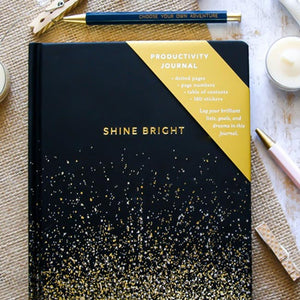 Shine Bright Productivity Journal in Black Gold