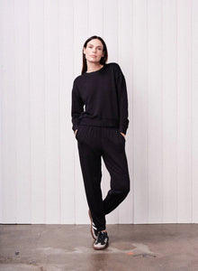 Softest Fleece Crewneck Pullover Black