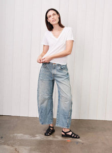 Supima Slub Jersey S/S V-Neck White
