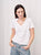 Supima Slub Jersey S/S V-Neck White