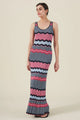 Valentina Zigzag Stripe Sleeveless Maxi Dress