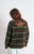 Marled Coffee Clover Stripe Round Collar Pullover Sweater