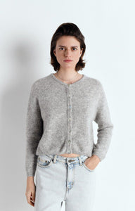 Vitow Cardigan Melange Light Grey