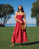 Kenzie Geo Eyelet Dress Scarlet