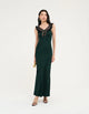 Windsor Maxi Dress Emerald Jacquard