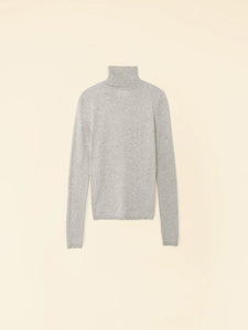 Flannel Tommy Turtleneck Sweater in Heather Grey