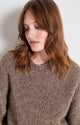 Zolly Short Sleeve Round Neck Loose Fit Jumper Taupe