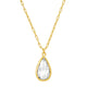 Pear Shaped CZ Necklace: Gold