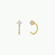 CZ Huggies - White - Gold Earrings