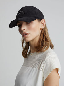 Franklin Baseball Cap in Black/Ivory