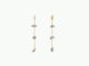 Raw Gemstone Chain Drop Earring - Rainbow Moonstone