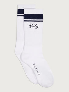 Lamar Club Stripe Sock in White Blue Nights