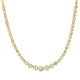 Bezel Set CZ Graduated Tennis Necklace: Gold