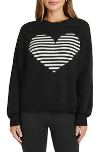 Layton Love Striped Sweater in Black