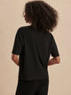 Kasey Mock Placket Rib Tee Black