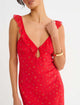Butterfly Midi Dress Coral Meadow