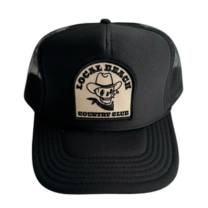 Local Beach Country Club Trucker Hat: Black