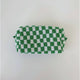 Checkered Pattern Make Up Bags : BLACK CHECKERED