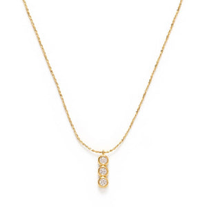 Three Crystal Bar Pendant Necklace