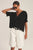 Carmella Short Sleeve Button Top Black