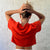 Carrie Crop Tee Boston Red