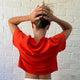 Carrie Crop Tee Boston Red