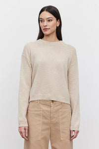 Brooklyn Cashmere Crewneck Sweater in Sand