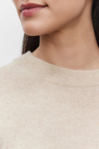 Brooklyn Cashmere Crewneck Sweater in Sand