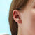 Gold Button Earring Studs with CZ Star Accents