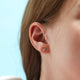 Gold Button Earring Studs with CZ Star Accents