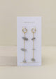 Raw Gemstone Chain Drop Earring - Rainbow Moonstone